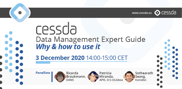 CESSDA Webinar – Data Management Expert Guide, 3 December